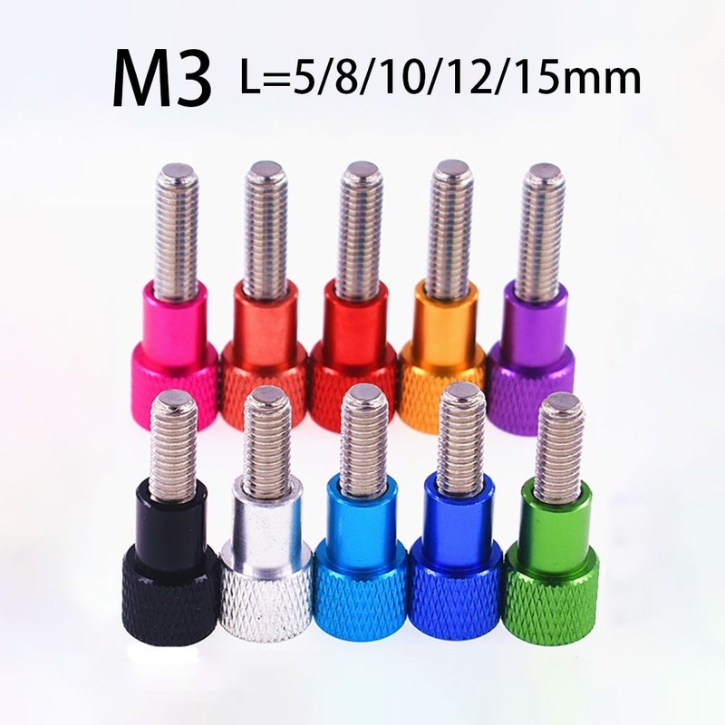 Vis à pouce moletées en alliage d'aluminium M3, 1/5/10 pièces, boulons de poignée L = 5/8/10/12/15mm