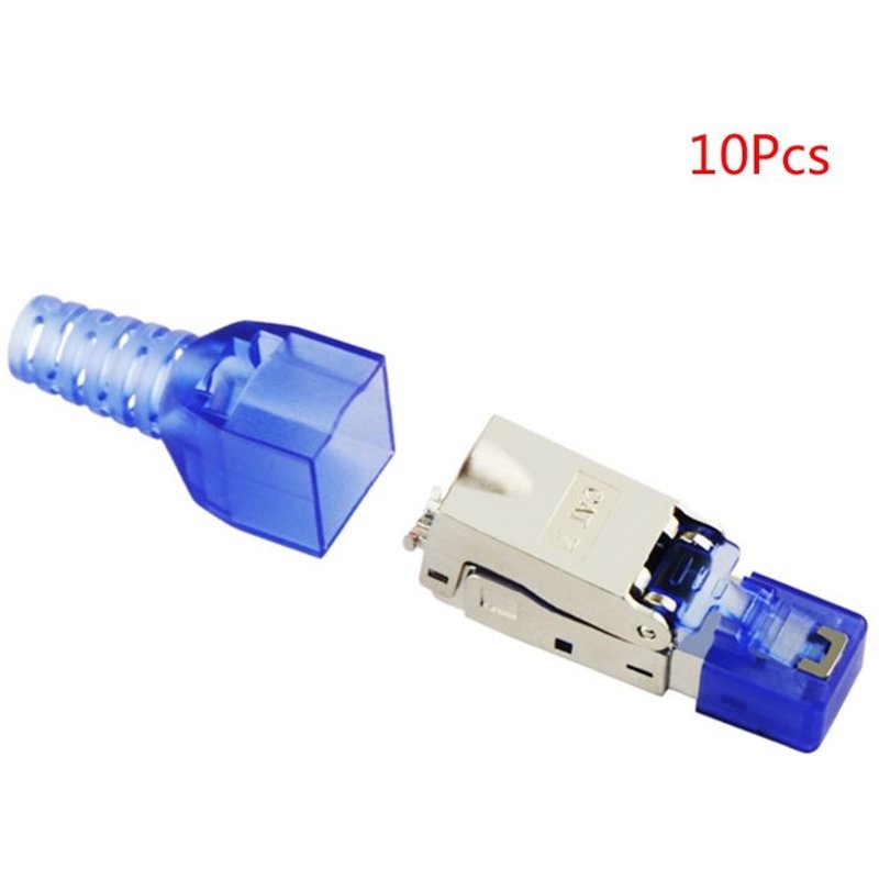Connecteur RJ45 Cat 7 Terminal X4YD en alliage de Zinc blindé, sans outil, 10 pièces/ensemble