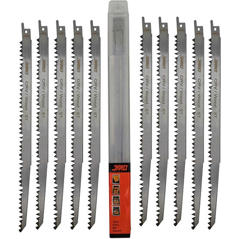 Lames de scie alternative S1531L, en acier à haute teneur en carbone, 240mm, pour le travail du bois, accessoires d'outils à main, 10 pièces