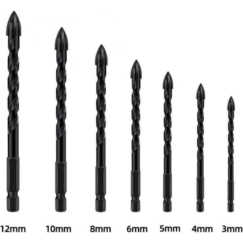 Foret multifonctionnel 3-12mm, outil de perçage universel, foret en carbure cémenté, foret mural, ouverture de trou, outils électriques, accessoires