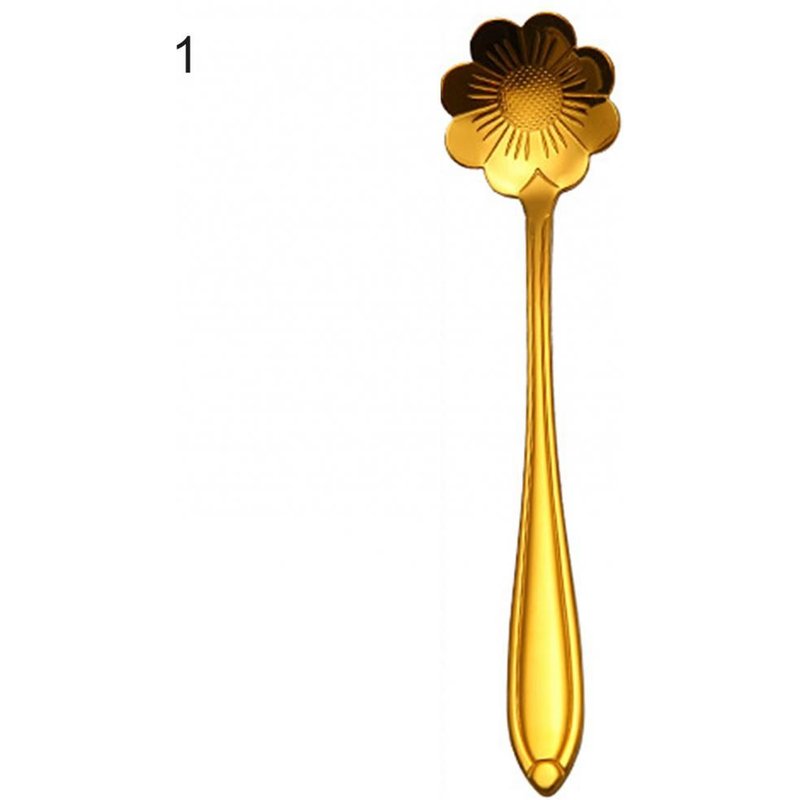 Cuillère À Café En Forme De Fleur Créative En Acier Inoxydable, Vaisselle Pour Enfants, Dessert Crème Glacée, Petite Cuillère Mignonne