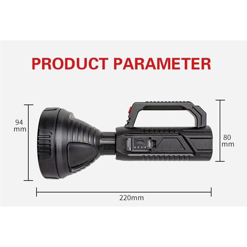 Lampe de poche puissante LED Portable 18650, torche Rechargeable par USB, projecteur étanche avec Base, lanterne de pêche