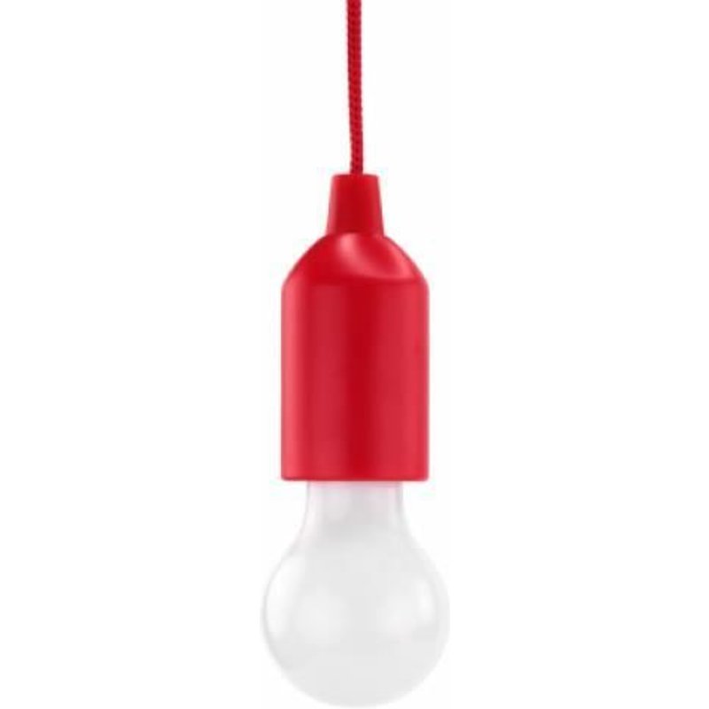Lampe E27 À Led Pull-Light Lp1w Rouge Avec Interrupteur Pour Éclairage Autonome + 3 Piles Aaa