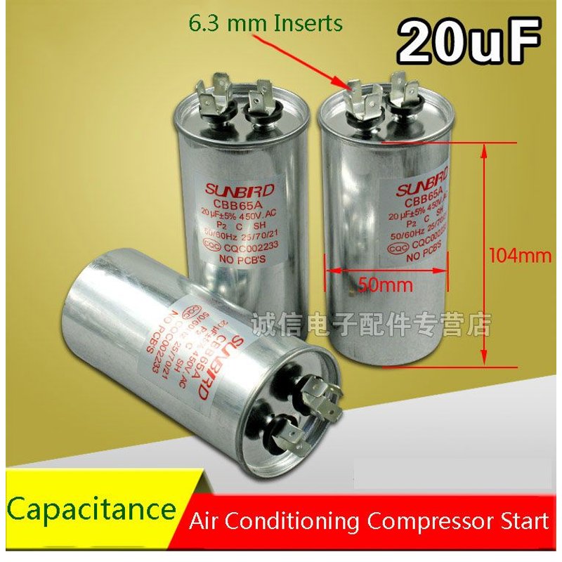 Condensateur de démarrage de climatisation, 20/25/30/35/40/45/50/60/75UF, 30UF, pièces de climatisation