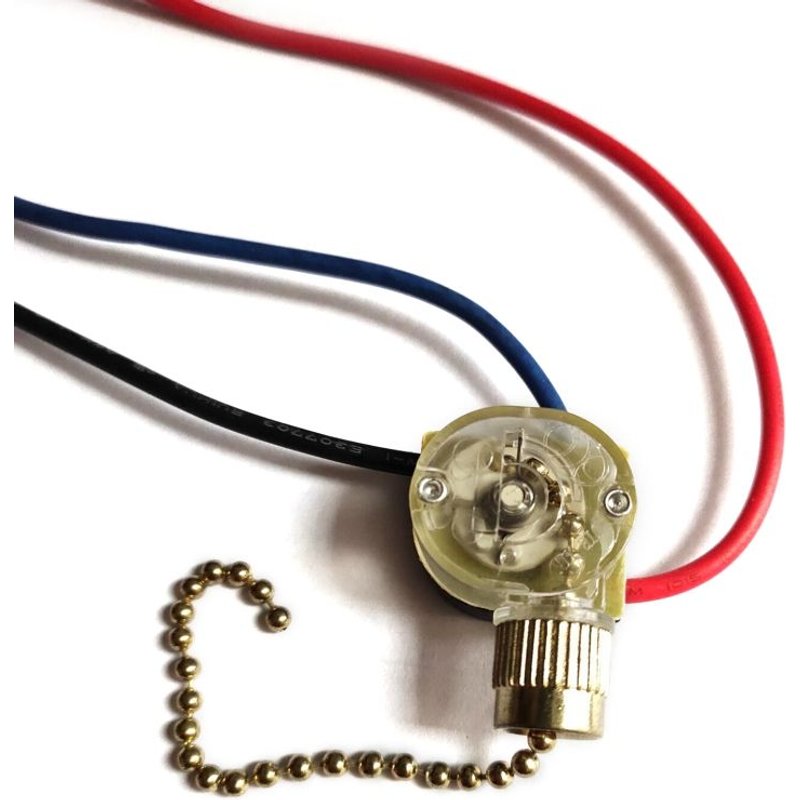 Interrupteur de chaîne de traction à 3 fils perles interrupteur de plafond pour ventilateur de plafond lampes antiques de bureau