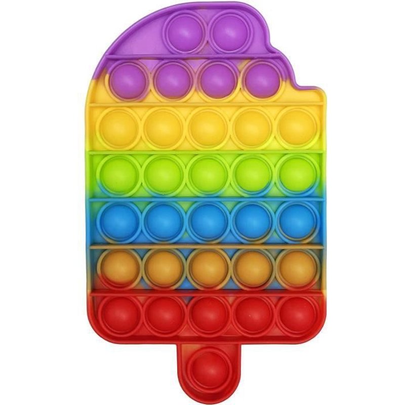 Crazychic - Poppit Anti Stress - Pop It Push Bubble Fidget Toys - Popit Jeux Enfant Pas Cher - Jouet Multicolore - Glace