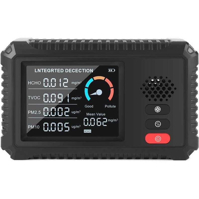 Détecteur de dioxyde de carbone, moniteur de qualité de l'air multifonctionnel, détecteur de gaz TVOC HCHO PM2.5 PM10, analyseur de gaz, pour la maison, le bureau et l'extérieur