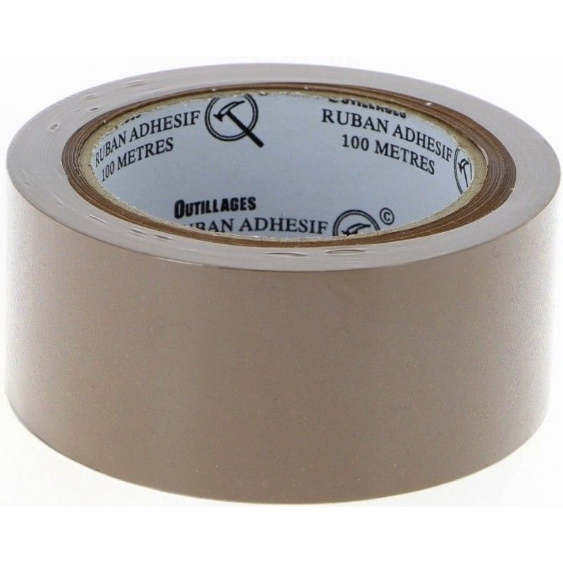 Rouleau adhésif de longueur 100m - couleur marron