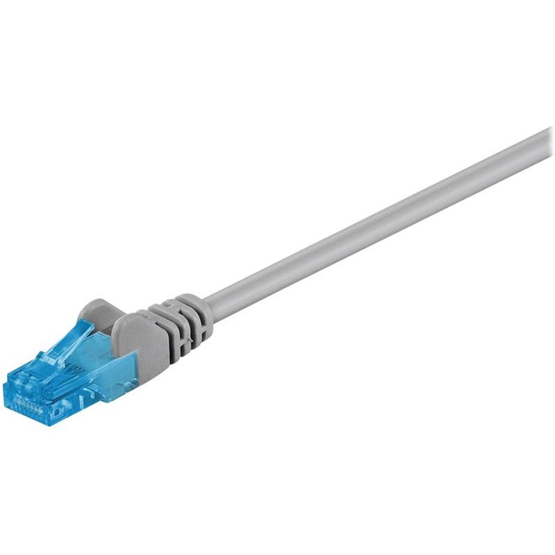 goobay - Cordon de raccordement - RJ-45 (M) pour RJ-45 (M) - 10 m - UTP - CAT 6a - sans halogène, sans crochet, bloqué - gris