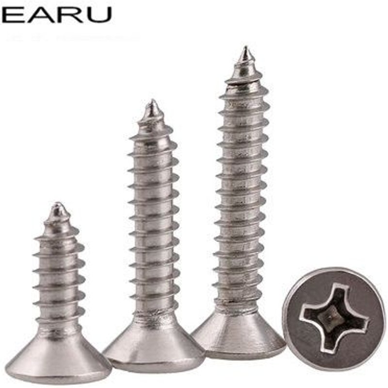 Vis à tête plate en acier inoxydable 316 M5 * 80, 10 pièces, vis Phillips autotaraudeuses en bois, boulon de bonne qualité, vente en gros d'usine