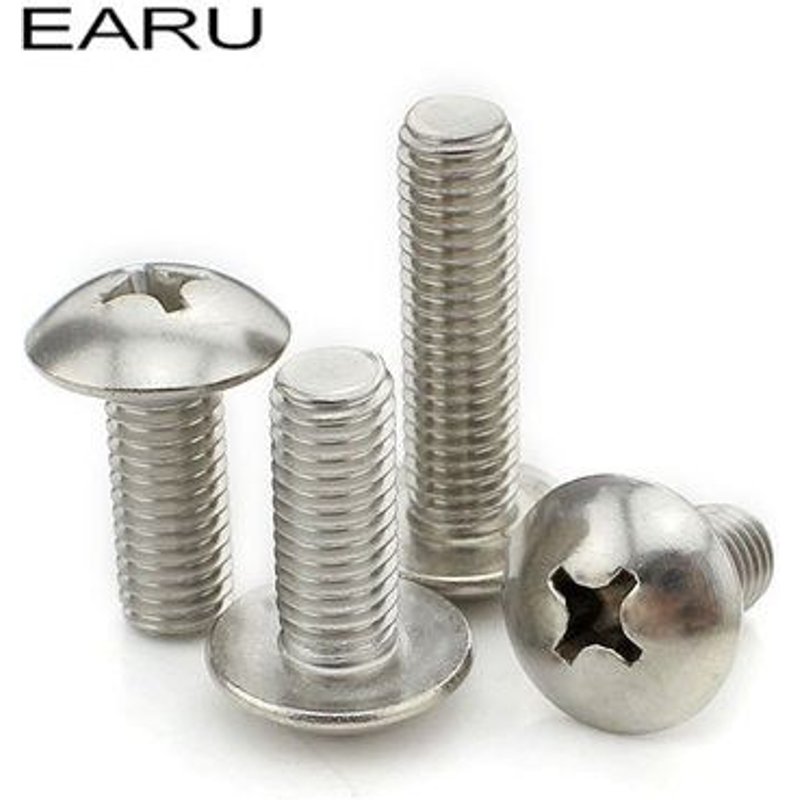 Vis à tête de champignon Phillips M5 x 25mm, en acier inoxydable 304, grande tête plate et ronde, 40 pièces