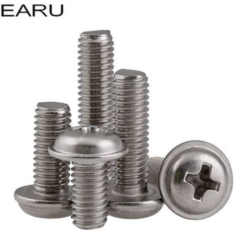 Vis Phillips M5 x 30mm en acier inoxydable 304, 40 pièces, avec rondelle, tête ronde, pour ordinateur