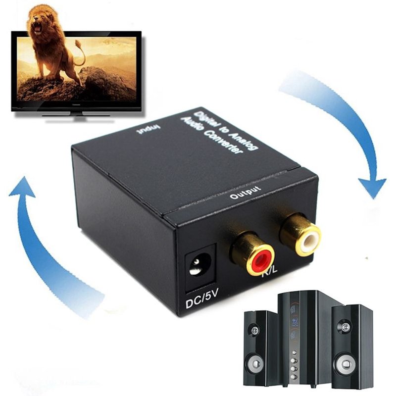 convertisseur Coaxial optique numérique à analogique, adaptateur RCA L/R 3.5mm