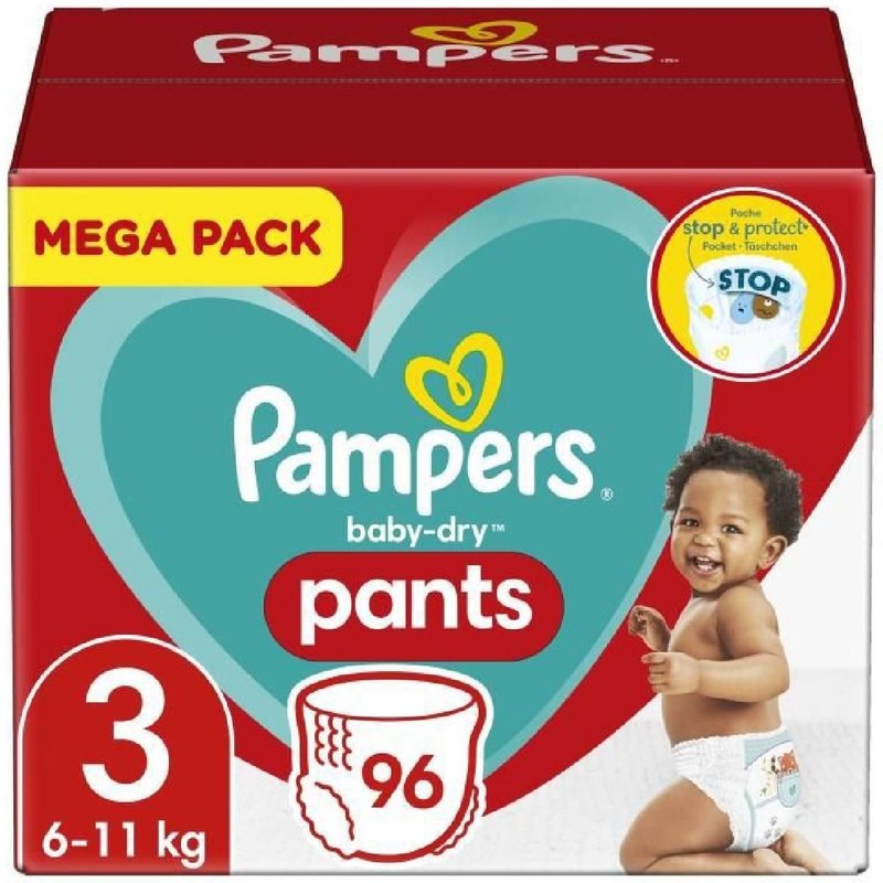 Pampers Baby-Dry Pants Taille 3 - 96 Couches-Culottes
