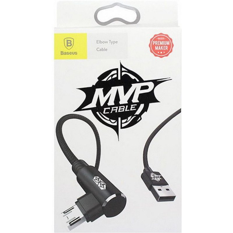 Baseus Micro Usb Mvp Elbow Type Cable 1.5a 2m Black (cammvp-b01)