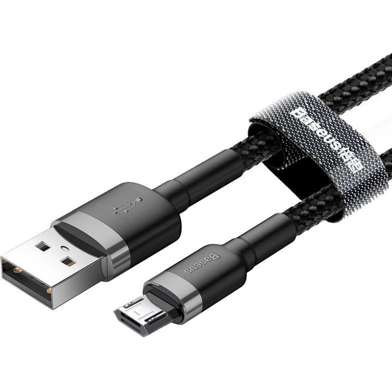 Baseus Micro Usb Cafule Cable 2.4a 1m Gray + Black (camklf-bg1)
