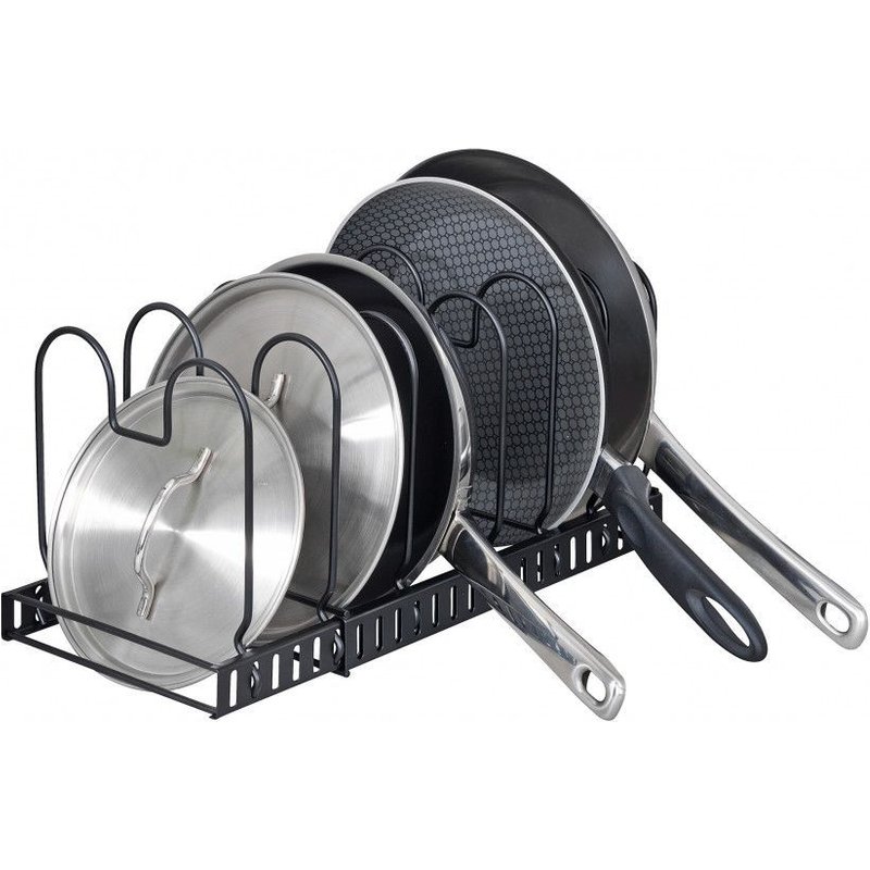 Rangement De Placard Cuisine - Support Pour Assiettes Et Couvercles - Noir