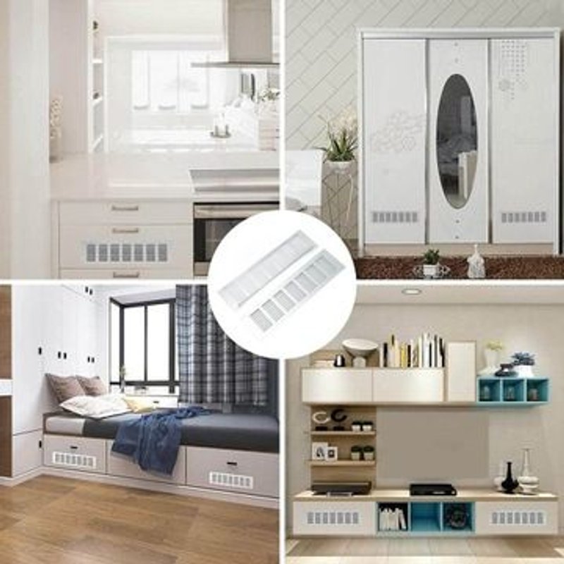 Grille de ventilation rectangulaire argentée en alliage d'aluminium pour dissipation thermique QP23092