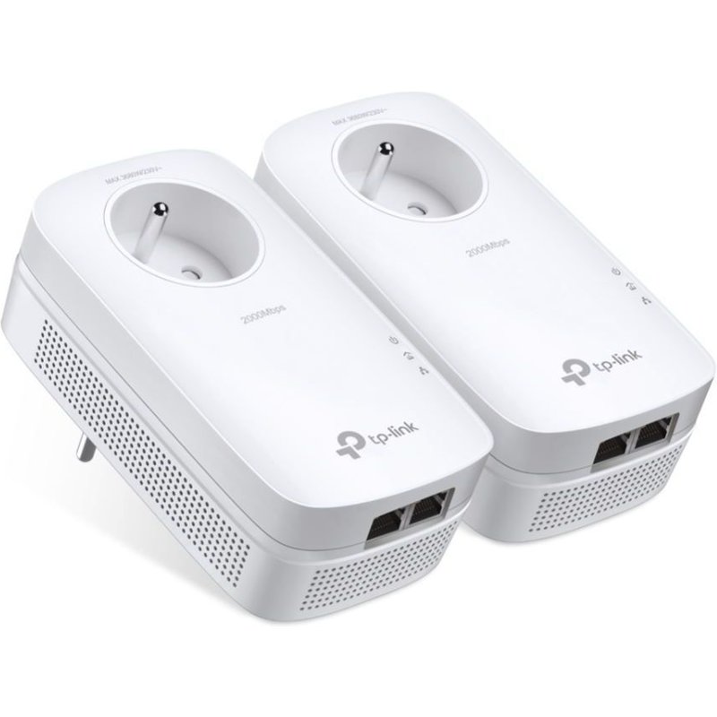 TP-Link Powerline AV2000 - Kit d'adaptation pour courant porteur - GigE, HomePlug AV (HPAV), HomePlug AV (HPAV) 2.0, IEEE 1901 - Branchement mural (pack de 2)