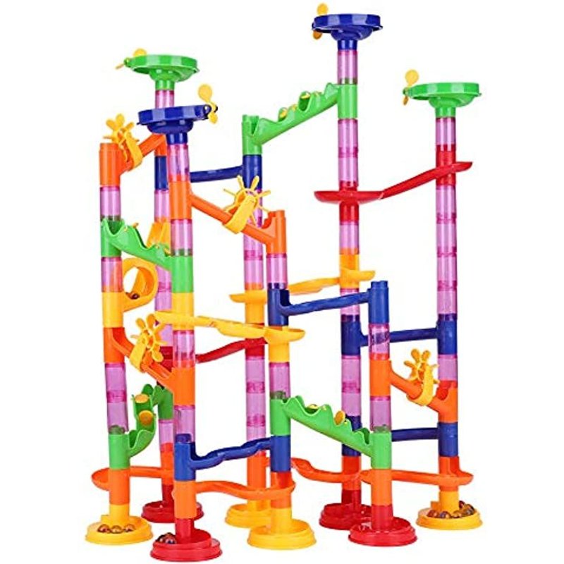 Zjchao Circuit Billes, 105pcs Toboggans À Billes Marble Run, Labyrinthe Billes Jeu De Construction Jouet D'apprentissage Avec 30 Billes, Le Cadeau Parfait Pour Les Enfants