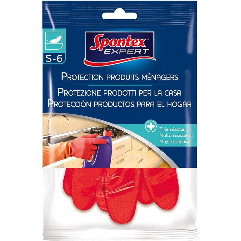 SPONTEX EXPERT Gants Protection Produits Ménagers - S-6