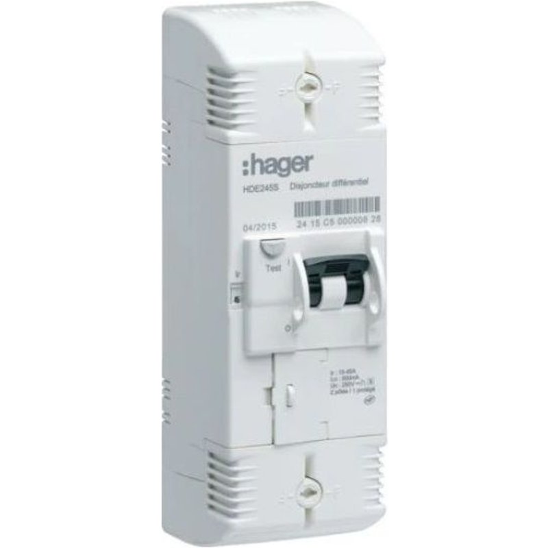 Hager HDE245S Disjoncteur de branchement 2P 15/45A 500mA