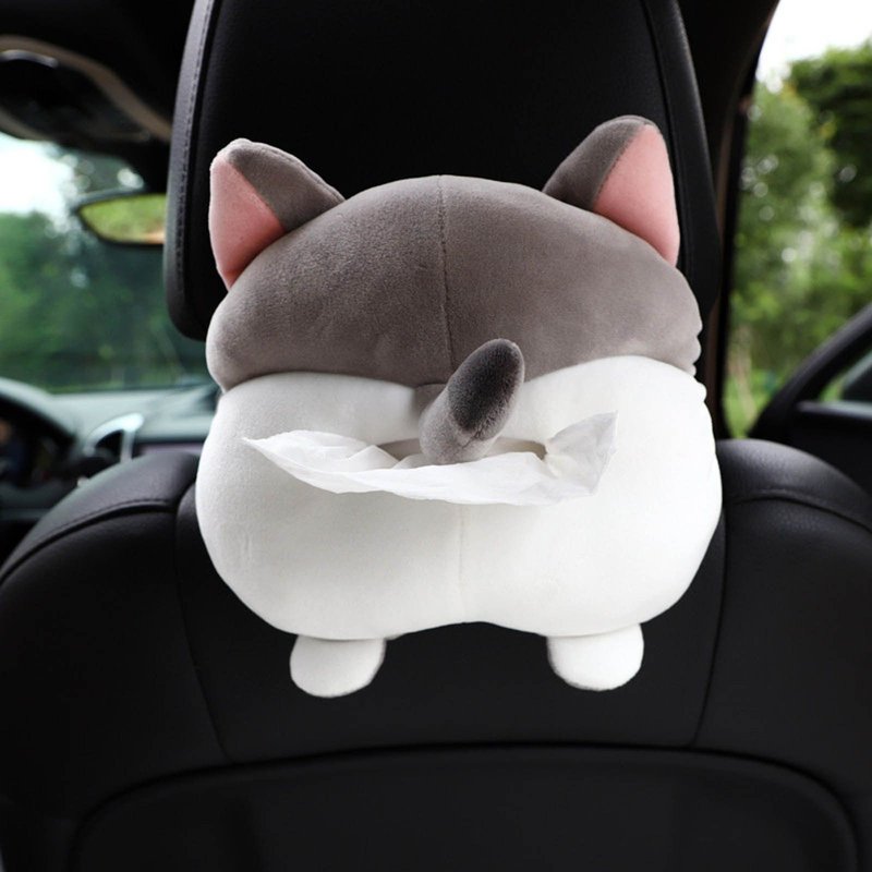 Bo?Te A Mouchoirs De Dessin Anime De Voiture Creative Cute Plush Car Seat Hanging Accoudoir Bo?Te Bo?Te A Tiroirs