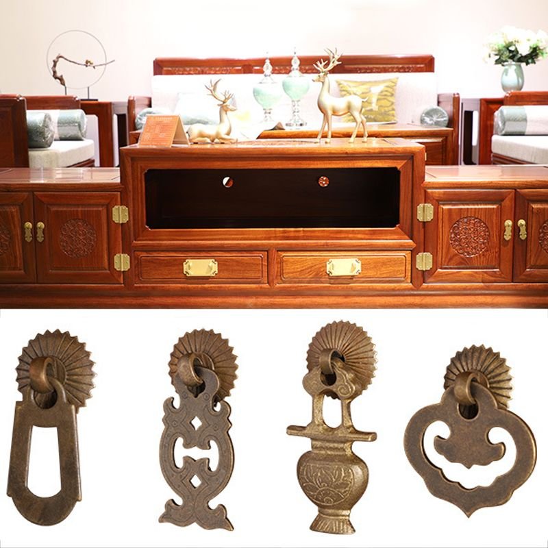 Poignée de meuble en Bronze, 1 pièce, boutons de tiroir, poignées antiques, en cuivre, accessoires de meubles classiques