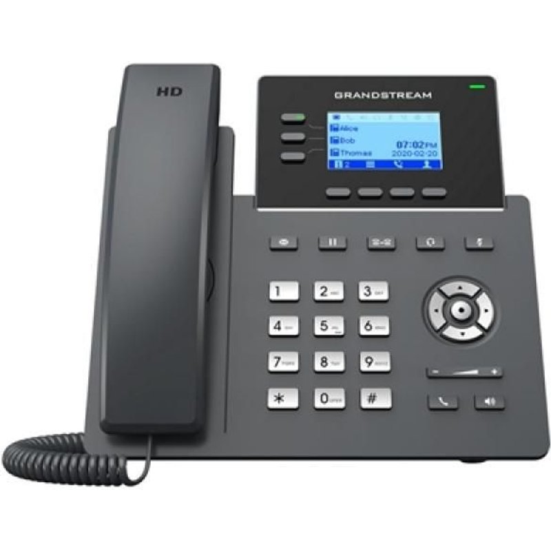 Grandstream Networks GRP2603 téléphone fixe Noir 3 lignes LCD