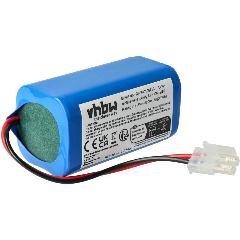 vhbw Batterie compatible avec Silvercrest SSRA1 robot électroménager (2200mAh, 14,8V, Li-ion)