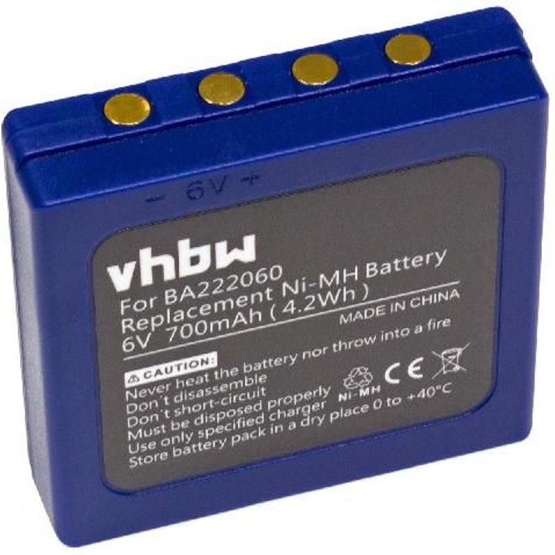 vhbw Batterie compatible avec Abitron TGA, TGB radio talkie-walkie (700mAh, 6V, NiMH)