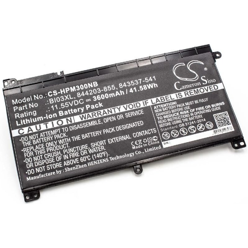 vhbw batterie compatible avec HP Pavilion X360 13-U002ND, X360 13-U002NF, X360 13-U002NM, X360 13-U002NS laptop (3600mAh, 11.55V, Li-Ion, noir)