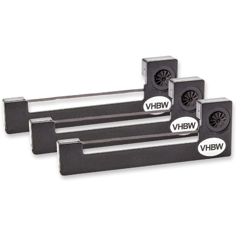 vhbw 3x Ruban encreur remplacement pour Epson ERC-05B, ERC-05, C43S015352 pour imprimante matricielle ou de reçus - noir
