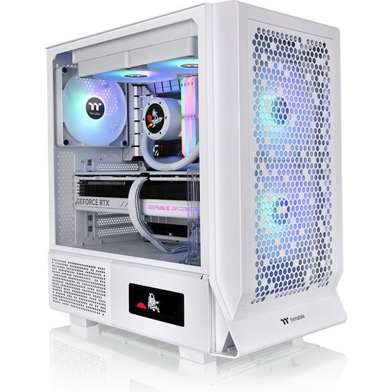 Boitier PC Moyen Tour E-ATX Thermaltake Ceres 330 TG RGB avec panneau vitré - Blanc