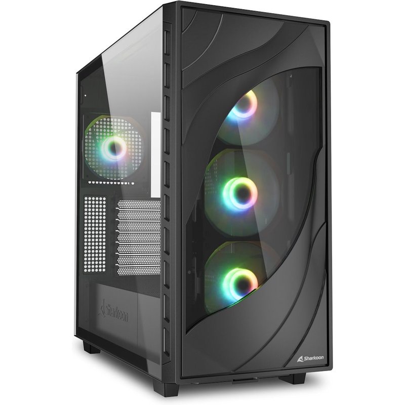 Sharkoon Rebel C80g RGB ATX Black Rebel C80G RGB - Boîtier moyen tour - Noir - RGB - Fenêtre