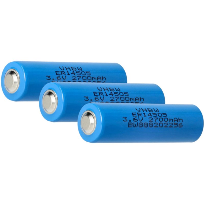 vhbw 3x Piles au lithium ER14505 compatible avec Viessmann Trimatik, Trimatik 2 - Piles spéciales (2700mAh, 3,6V, Li-SOCl2)