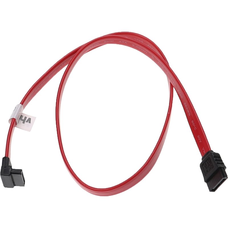 vhbw 5x Câbles SATA droit vers coudé à 90° pour disque dur - Câble de connexion, 50 cm, noir / rouge