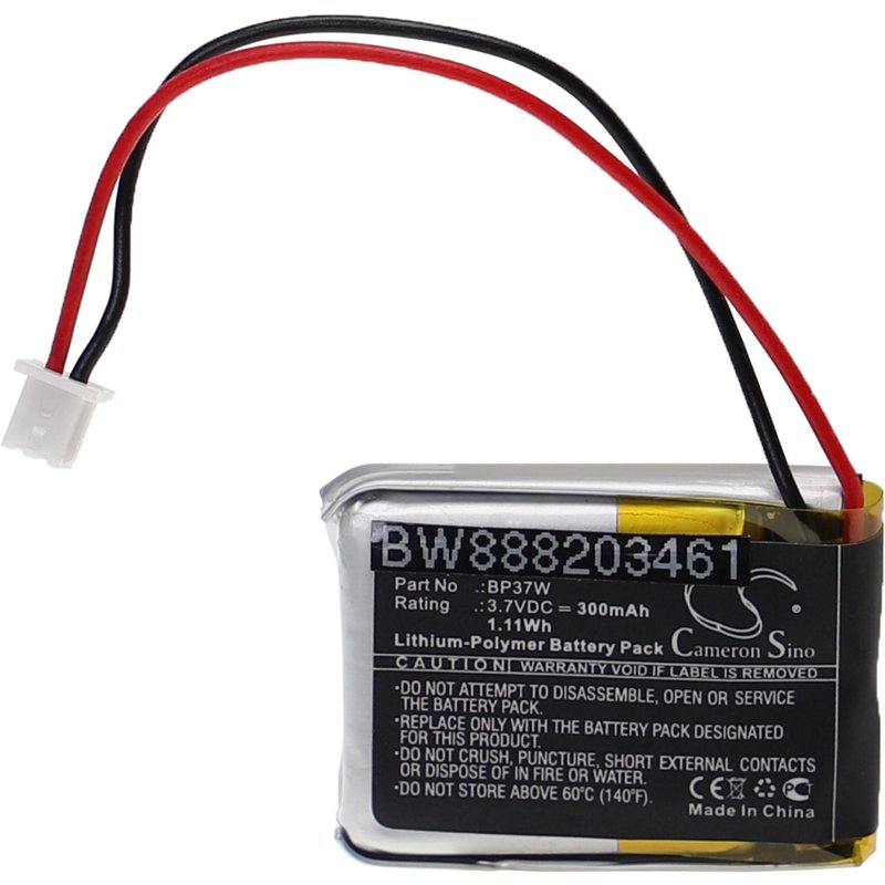 Vhbw 1x Batterie Compatible Avec Dogtra 280c Receiver, 282c Receiver, 200c Receiver Collier De Dressage (300mah, 3,7v, Li-Polymère)