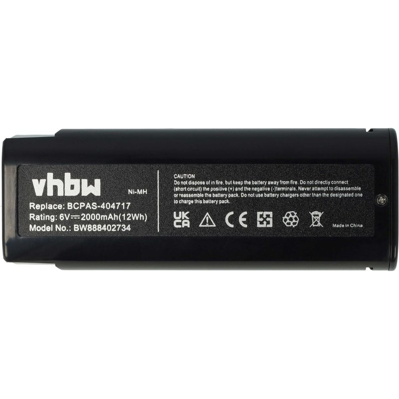 vhbw 1x Batterie remplacement pour Paslode 900421, 900600, 900400, 900420, 404400, 404717 pour outil électrique, cloueur pneumatique (2000 mAh, NiMH, 6 V)