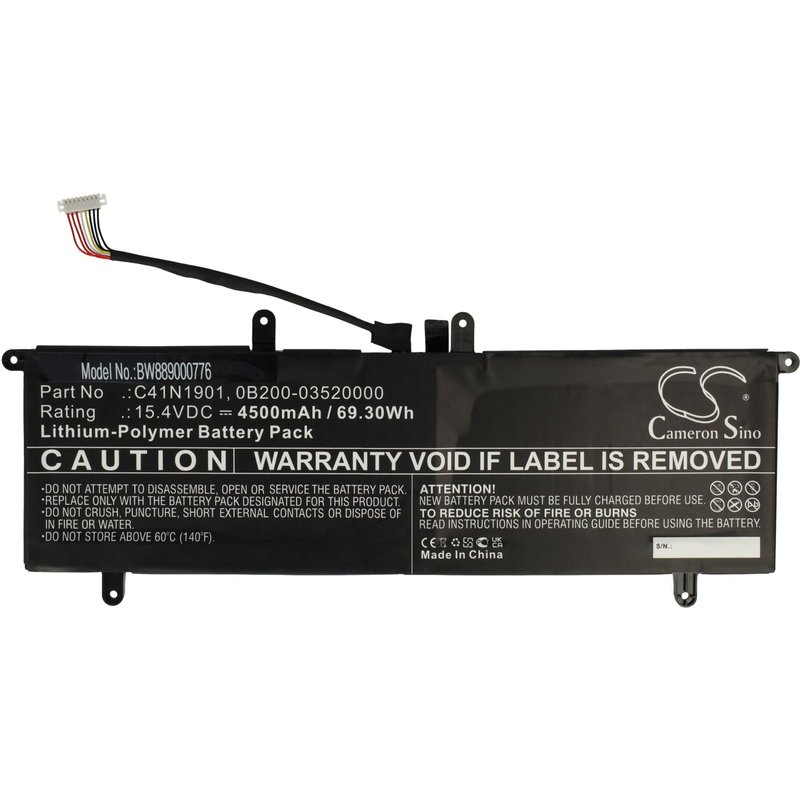 vhbw Batterie compatible avec Asus ZenBook UX481FA, UX481FA-BM018R, UX481FA-BM018T, UX481FA-BM020R ordinateur portable (4500mAh, 15,4V, Li-polymère)
