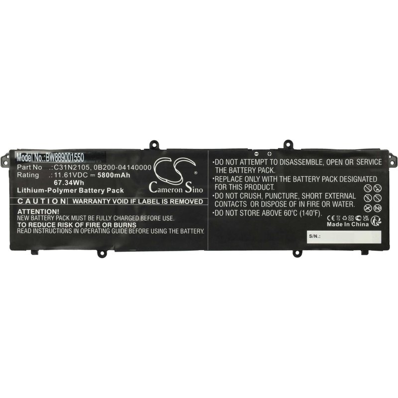 vhbw Batterie compatible avec Asus Vivobook S14 OLED K3402ZA-KM051W, K3402ZA-KM079W ordinateur portable (5800mAh, 11,61V, Li-polymère)