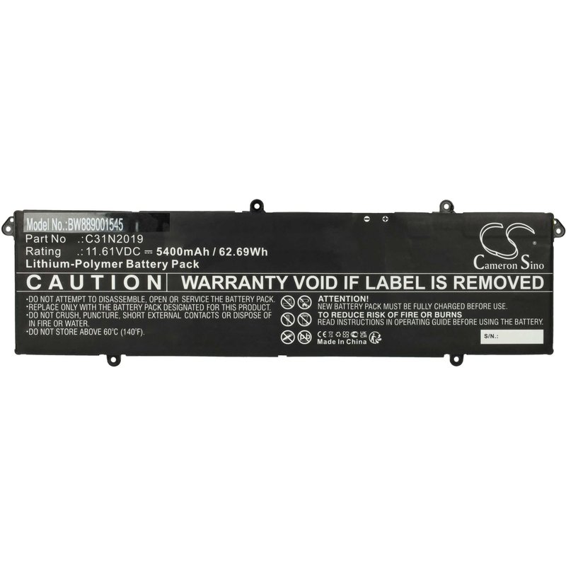 vhbw Batterie compatible avec Asus VivoBook Pro 14 Oled K3400ph-Km104t ordinateur portable (5400mAh, 11,61V, Li-polymère)