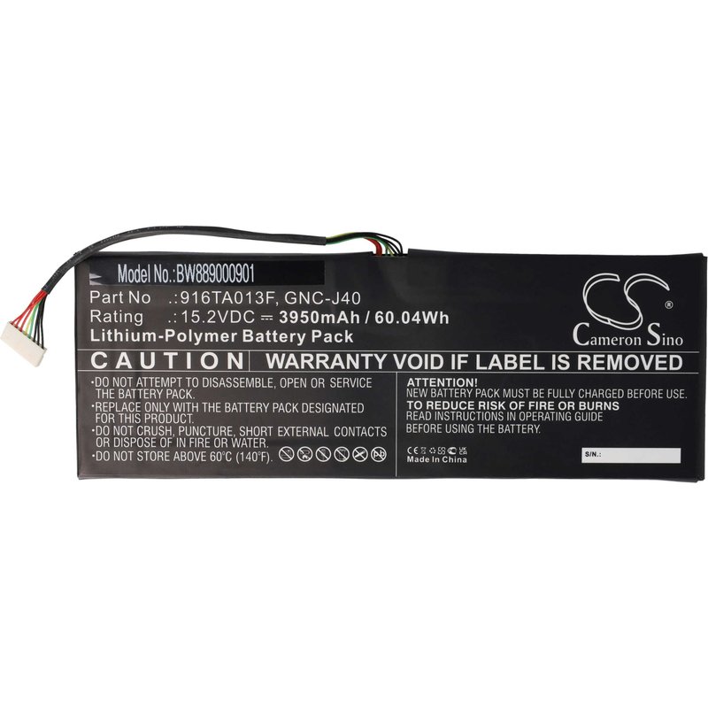 vhbw Batterie compatible avec Gigabyte P34K V3, P34K V7, P34 V4, P34G V5, P34G V7, P34GV2-CF4 ordinateur portable (3950mAh, 15,2V, Li-polymère)