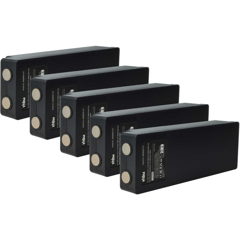 vhbw 5x Batteries remplacement pour Scanreco 16131, 17162, 592, 1026, 13445 pour opérateur télécommande industrielle (2500mAh, 7,2V, NiMH)