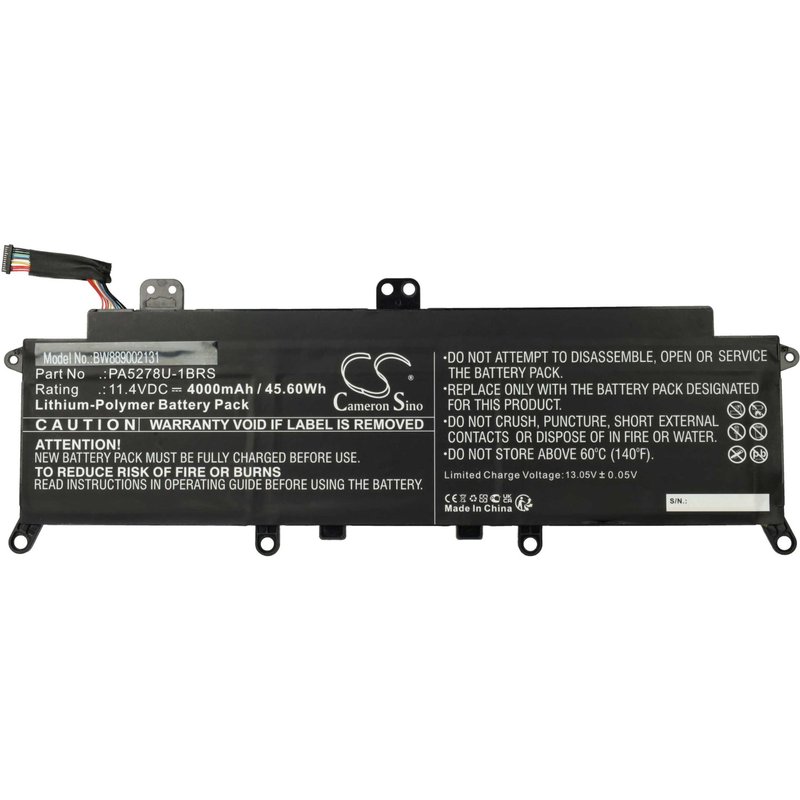 vhbw Batterie compatible avec Toshiba Tecra X40-E-171, X40-E-138, X40-E-137, X40-E-14E, X40-E-13G ordinateur portable (4000mAh, 11,4V, Li-polymère)