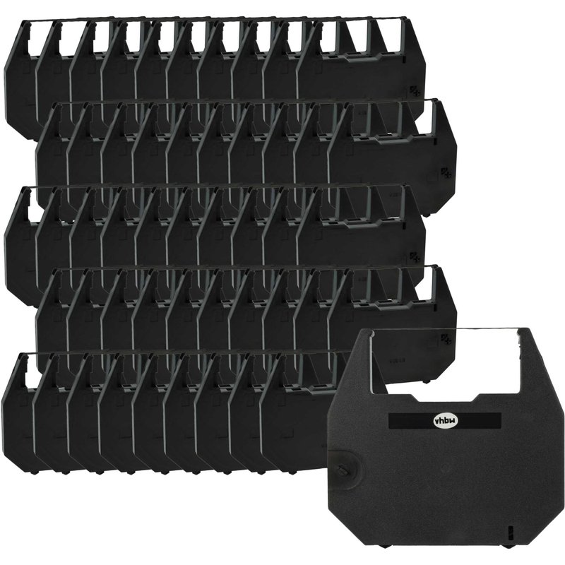 vhbw 50x Ruban encreur compatible avec Olympia Carrera de Luxe MD, Carrera II MD, Carrera II imprimante matricielle ou de reçus - noir