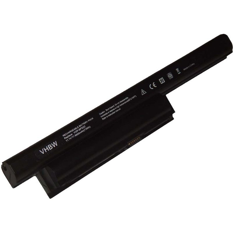 vhbw 1x Batterie compatible avec Sony Vaio VPCEB1DGX/BI, VPCEB1E0E/T, VPCEB1E0E/WI ordinateur portable (6600mAh, 11,1V, Li-ion) - puce d'information