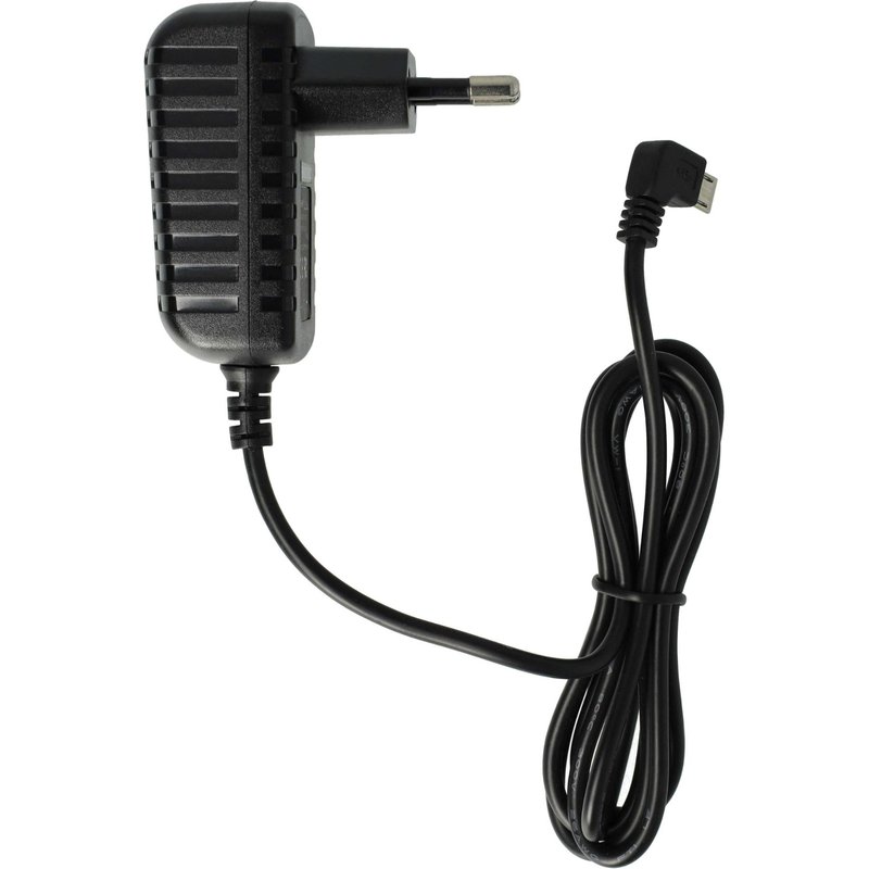 Vhbw Chargeur Micro-Usb 1,0 A / 5v Compatible Avec Doro Liberto 825, 650, 820 Mini, 820 Smartphone, Tablette, Lecteur Mp3, Etc., Coudé Noir