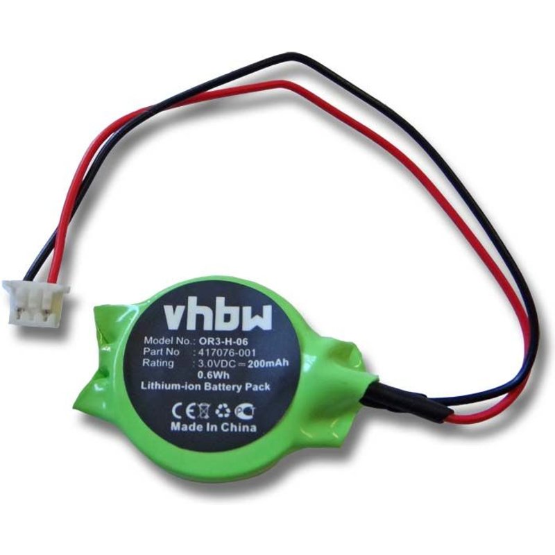 vhbw Pile BIOS compatible avec HP Presario V3319TU, V3320TU, V3350TU, V3323TU, V3327TU, V3322TU pc, ordinateur notebook (200mAh, 3V, Li-ion)