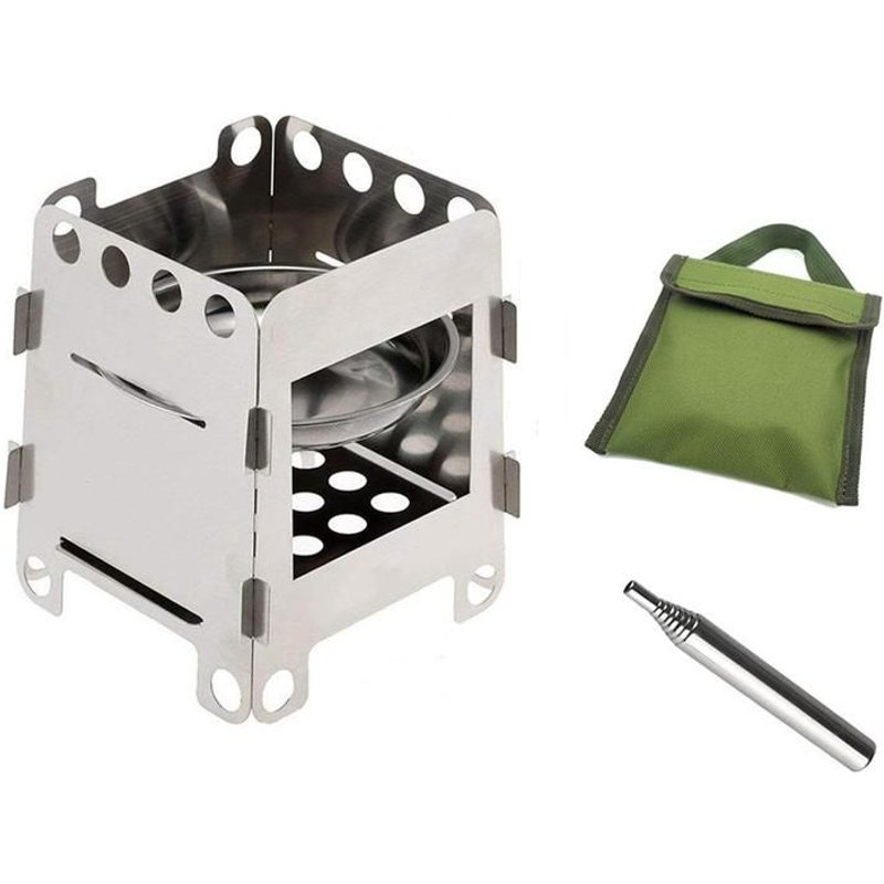 Mini Fourneau Léger Pliant Portable Pour Camping Pique-Nique, Mini Fourneau À Bois De Chauffage, Pour Alcool, J8t7